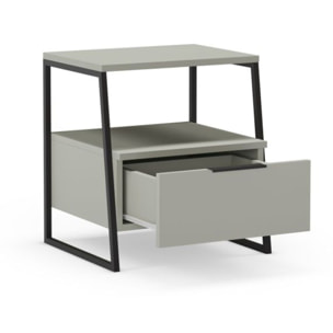 Mesita de noche Oksa Verde - Negro