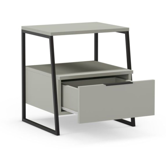 Mesita de noche Oksa Verde - Negro