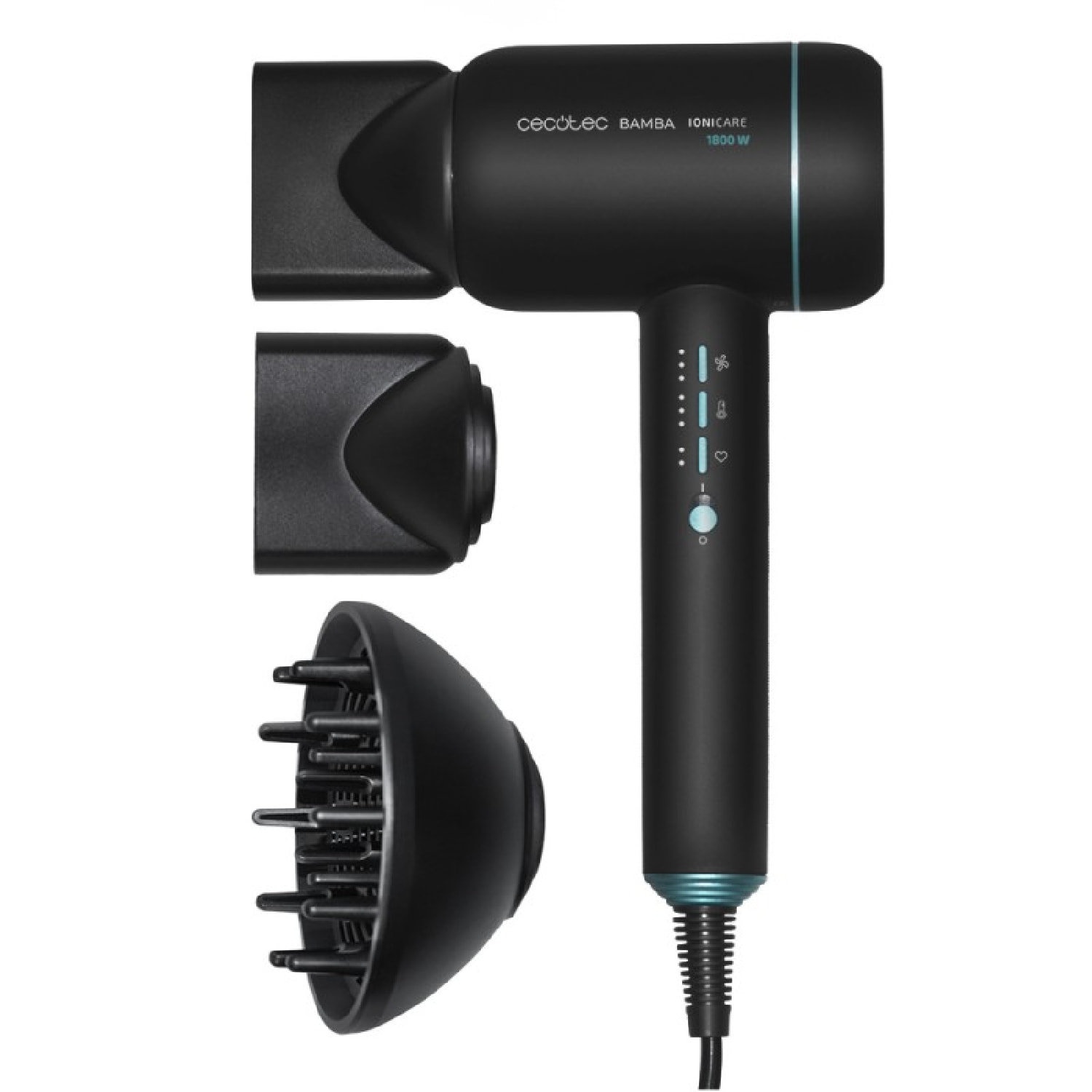 Cecotec Sèche-cheveux ionique Bamba IoniCare 6000 Rockstar Ice. 1800 W, Nero, Mo