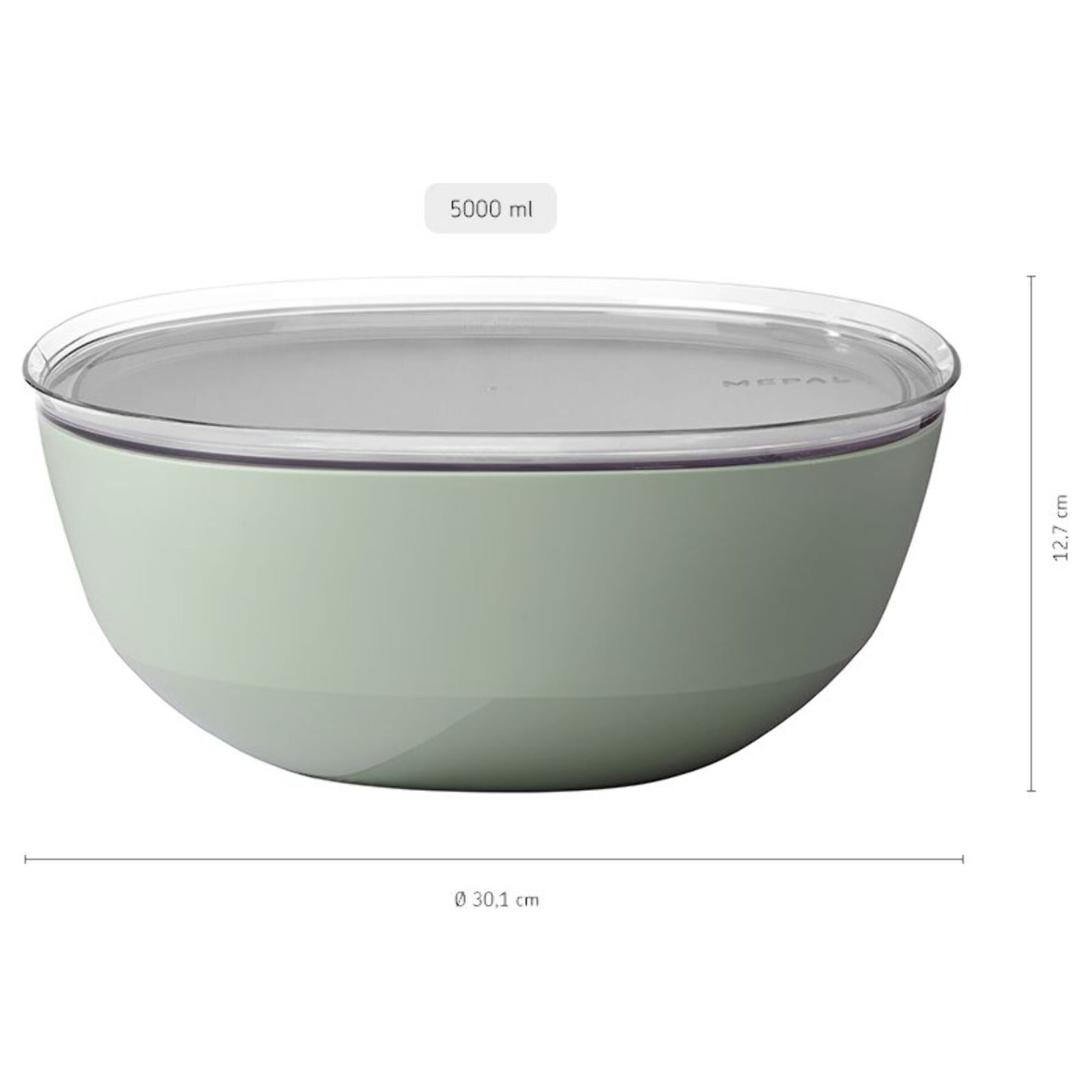 Saladier MEPAL Silueta avec couvercle Nordic Sage 5L