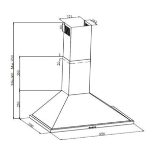 Hotte décorative murale LEISURE H92X