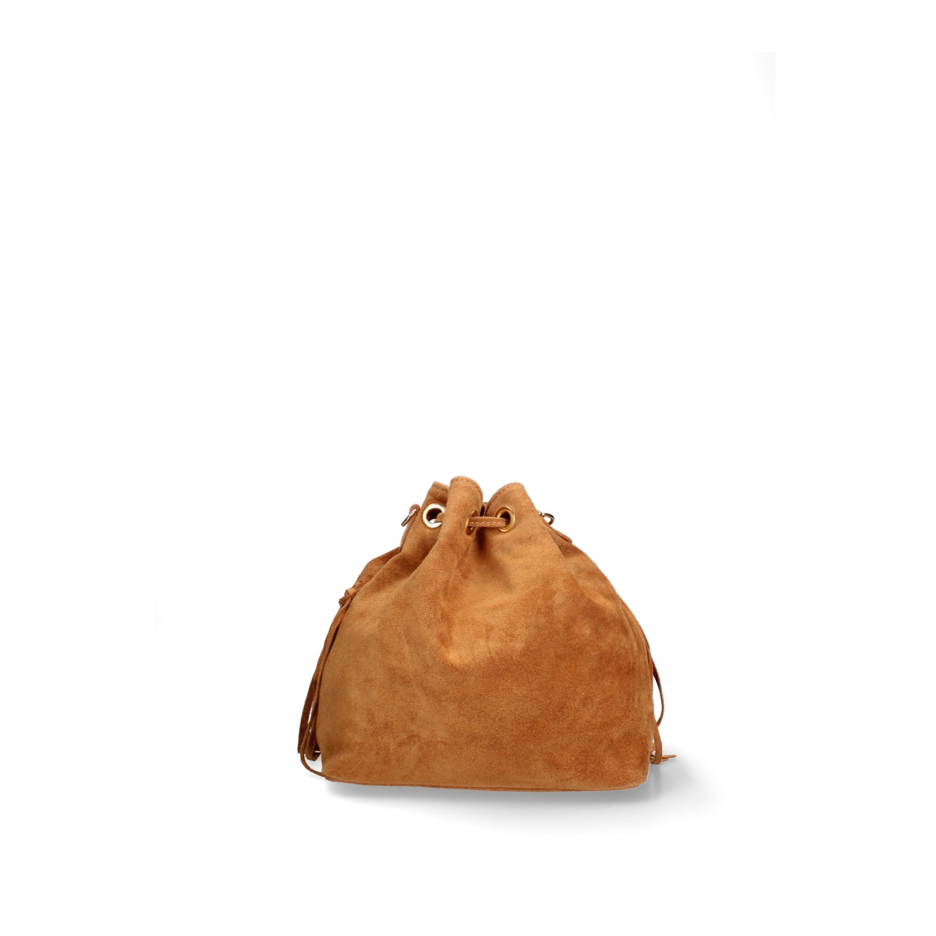 Borsa a secchiello da donna Made in Italy - Modello Umbria Plus - Pelle scamosciata - 25.0 x 22.0 x 13.0 cm