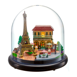 Maqueta miniatura 3D París romántico 14x14x13,7 cm.