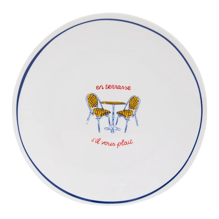 Lot de 6 assiettes dessert Fra ronde D.19cm bleu