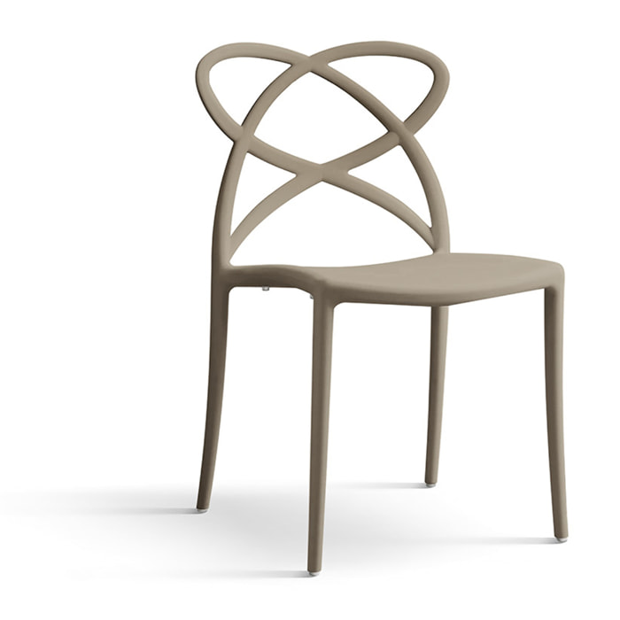 Set di 2 sedie LONG ISLAND in polipropilene taupe