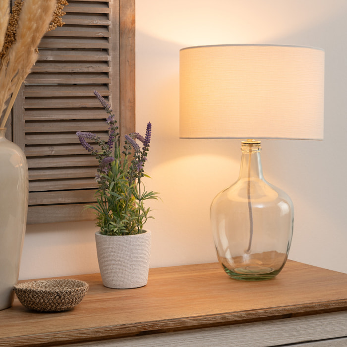Lampe en coton H43,5cm blanc