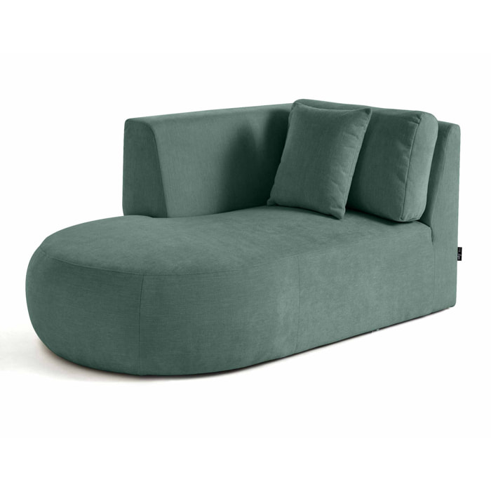 Santorini - module d'assise méridienne gauche - en tissu texturé - Vert