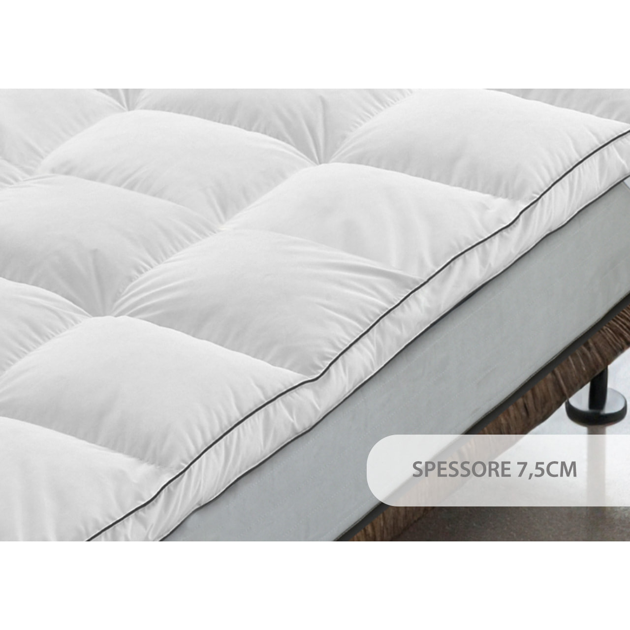 Topper Coprimaterasso Imbottito Antibatterico Confortevole Lavabile Polax