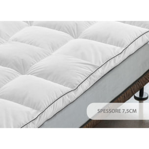 Topper Coprimaterasso Imbottito Antibatterico Confortevole Lavabile Polax