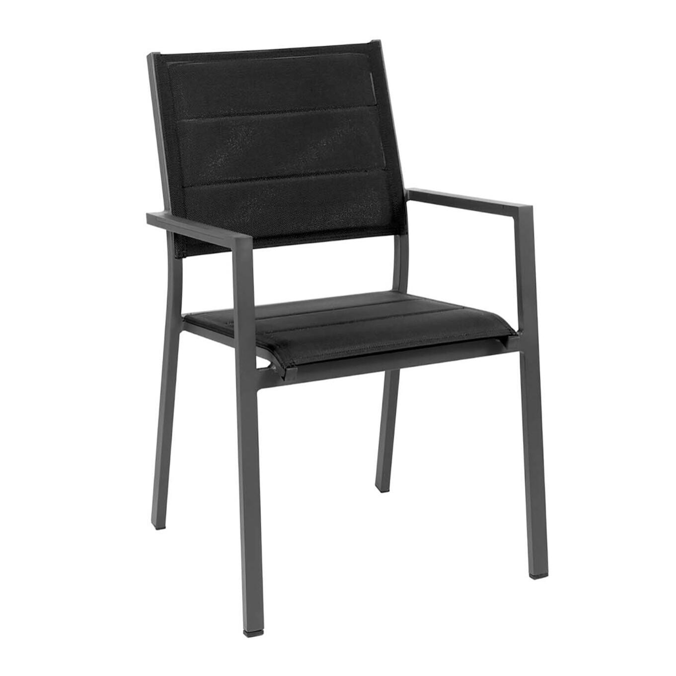 Chaise de jardin avec accoudoirs Capri noire Gescova