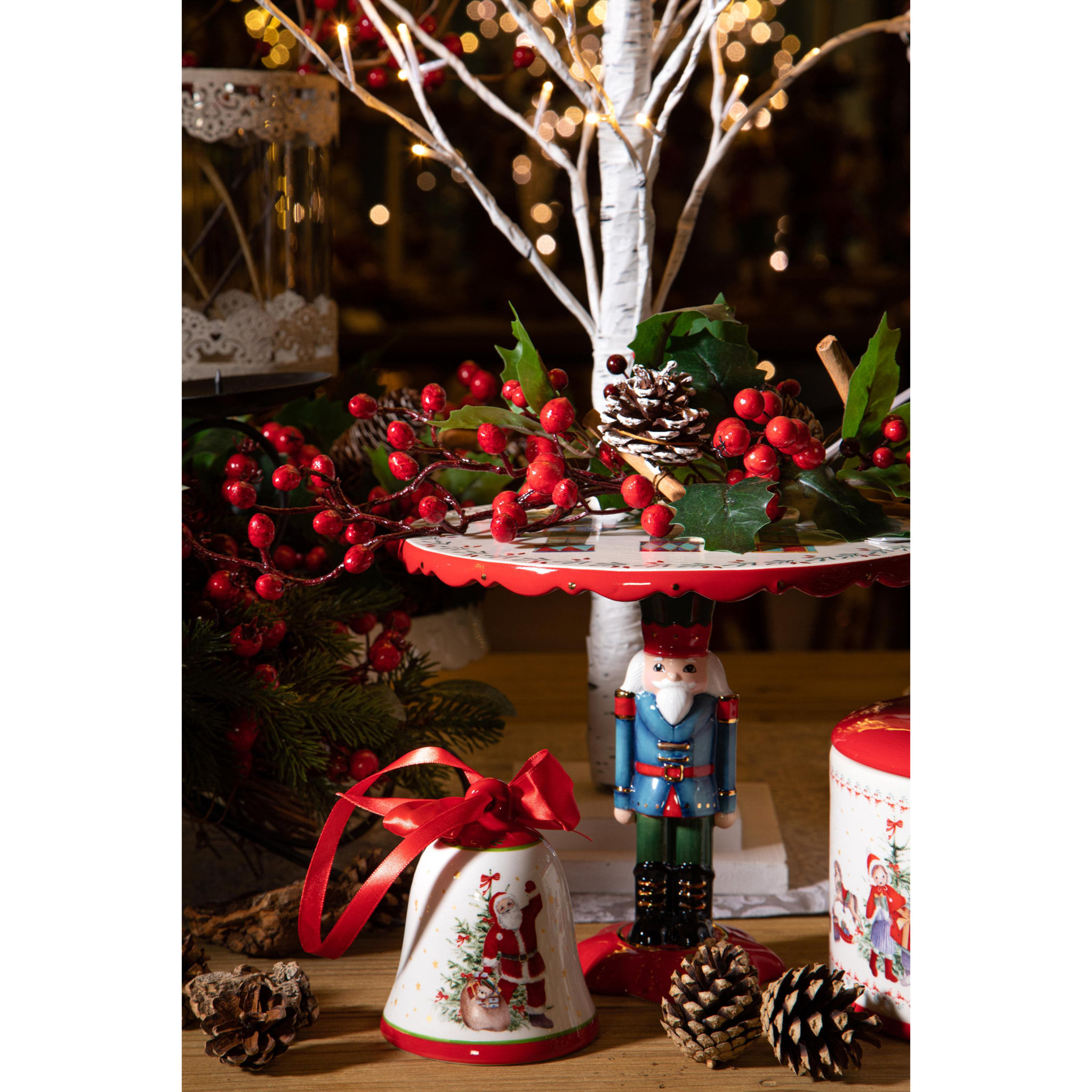 Campana con Babo natale - Pezzi 6 - 8,7xH10x8,7cm - Bianchi Dino SpA