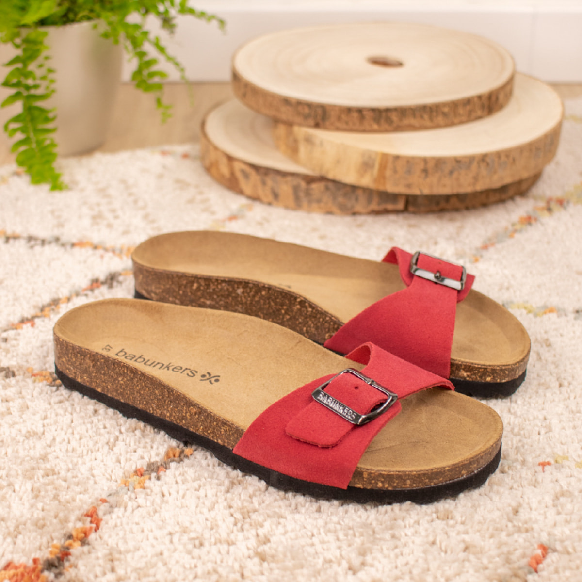 SANDALIA BABUNKERS ROJO