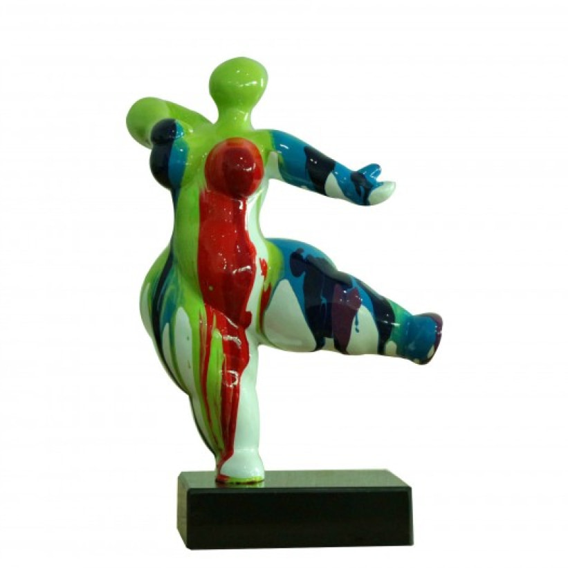 Statuette femme ronde résine multicolore H33cm - DANCY 3