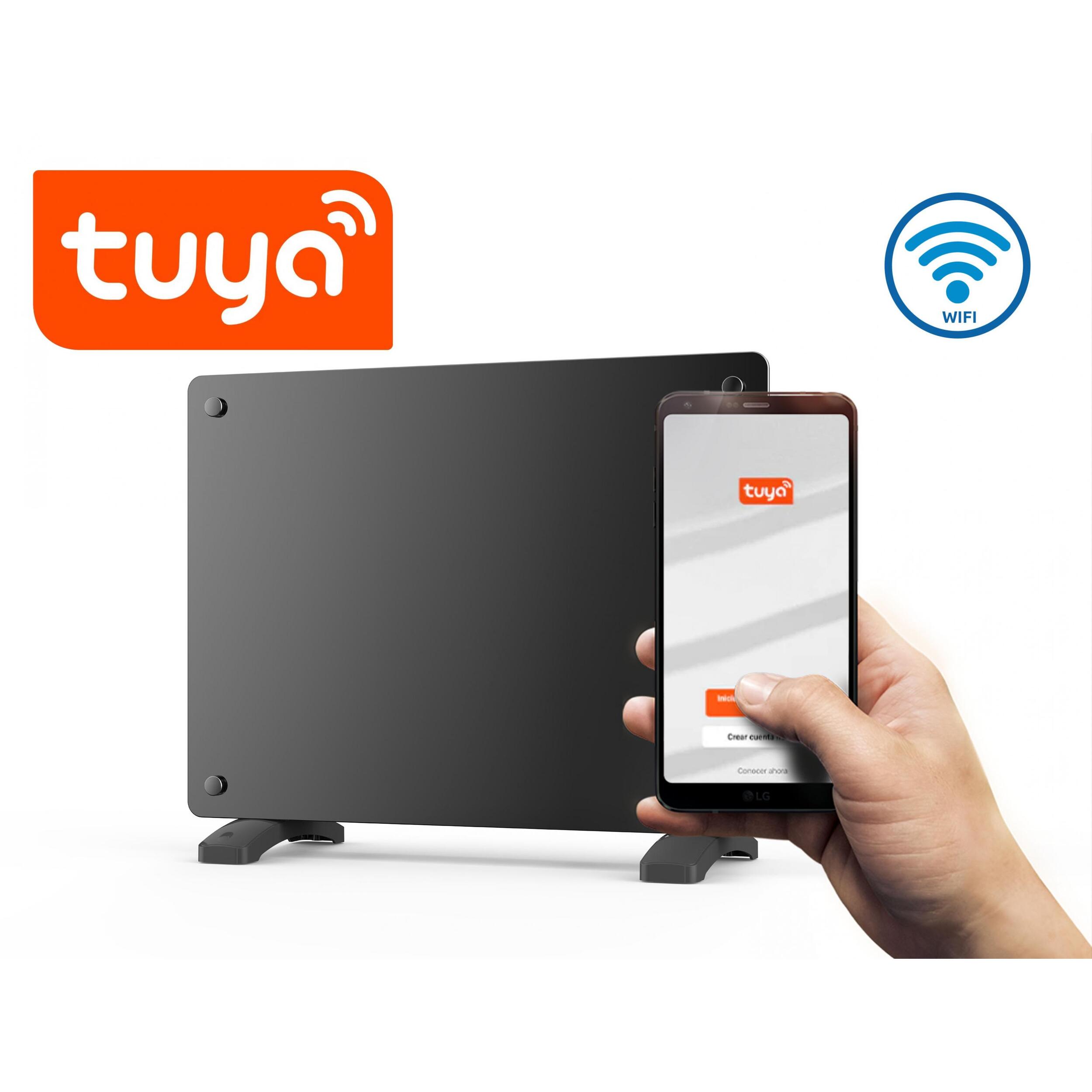 Radiateur avec panneau en verre et commande WiFi App 1000   W