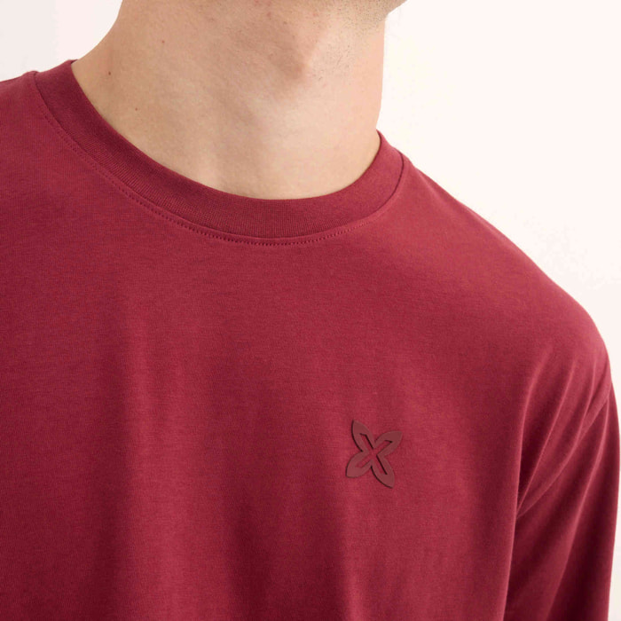 Camiseta Básica Algodón Orgánico Granate ESSENTIALS T-SHIRT WINE