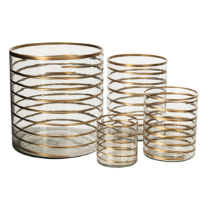 J-Line Chandelier - verre doré/transparent - extra large