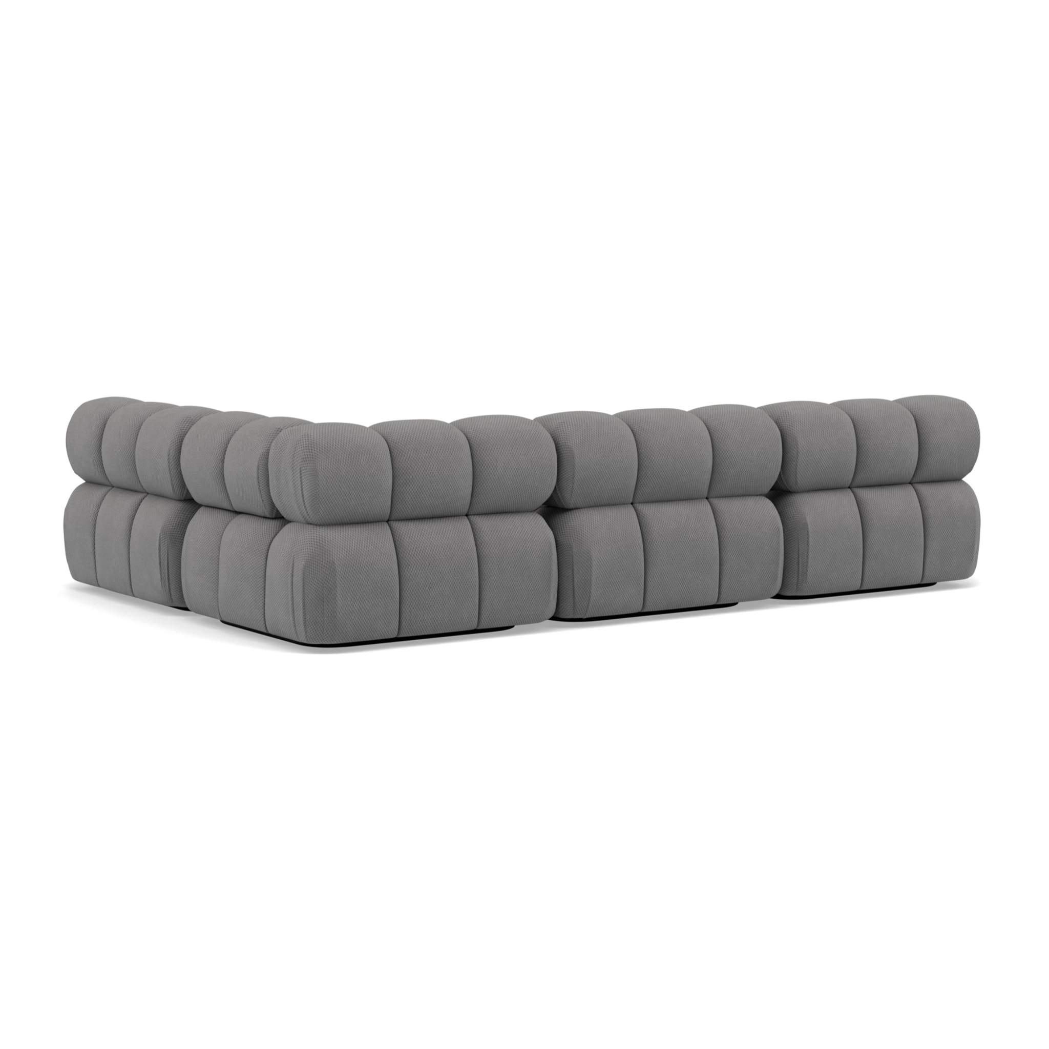Ruby - canapé modulable d'angle droit 5 places en velours texturé - Gris