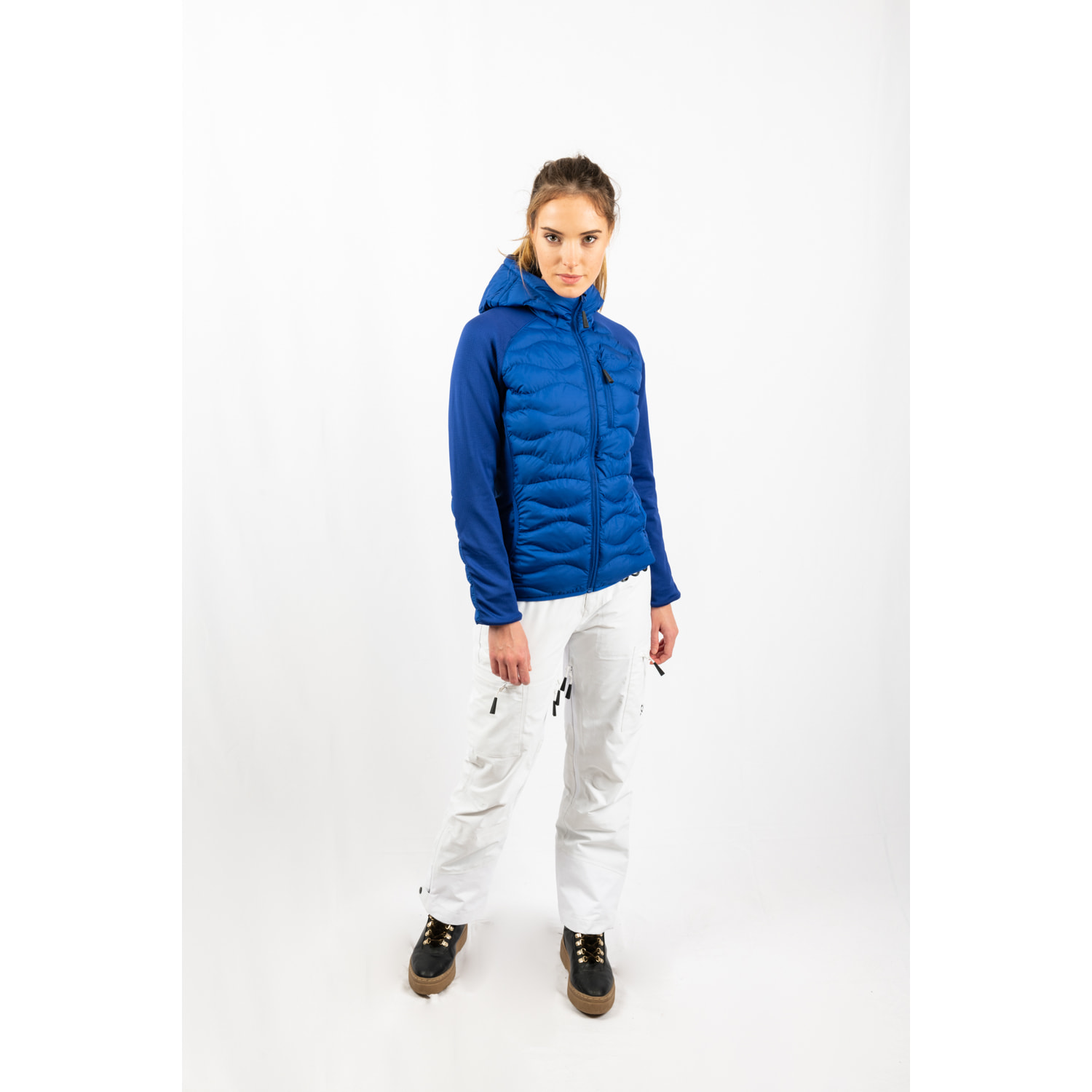 Chaqueta ECOActive Hybrid Insulated Jacket with cap Women marca ECOON - Azul