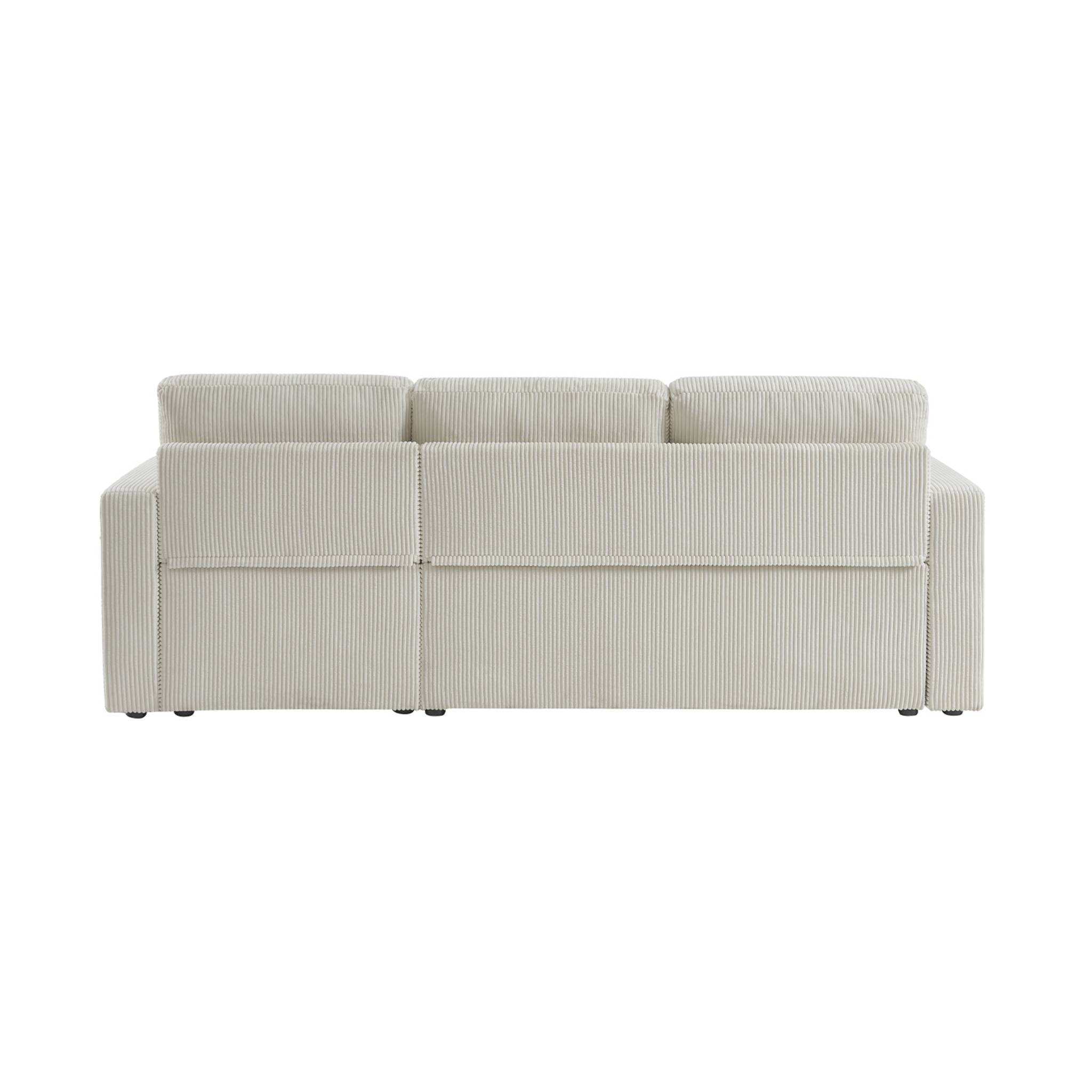 Canapé d'angle convertible réversible 3 places velours côtelé grosse côte IDA