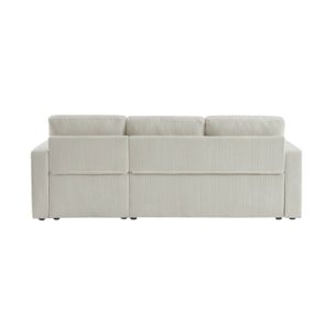 Canapé d'angle convertible réversible 3 places velours côtelé grosse côte IDA
