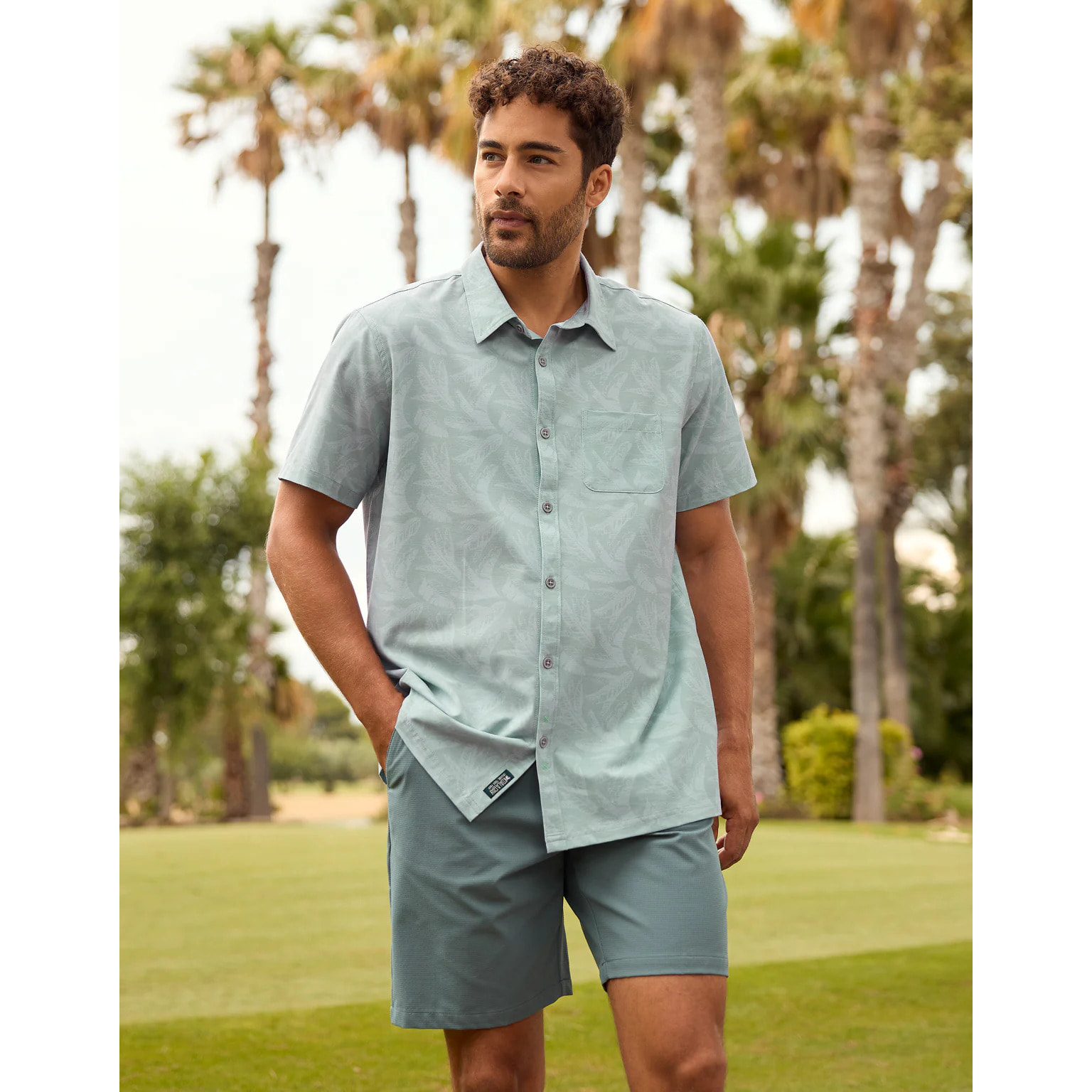 Camisa Manga Corta Gris - Sweetpalm