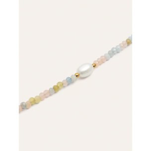 Collar Daphne Pearls Acero Baño Oro