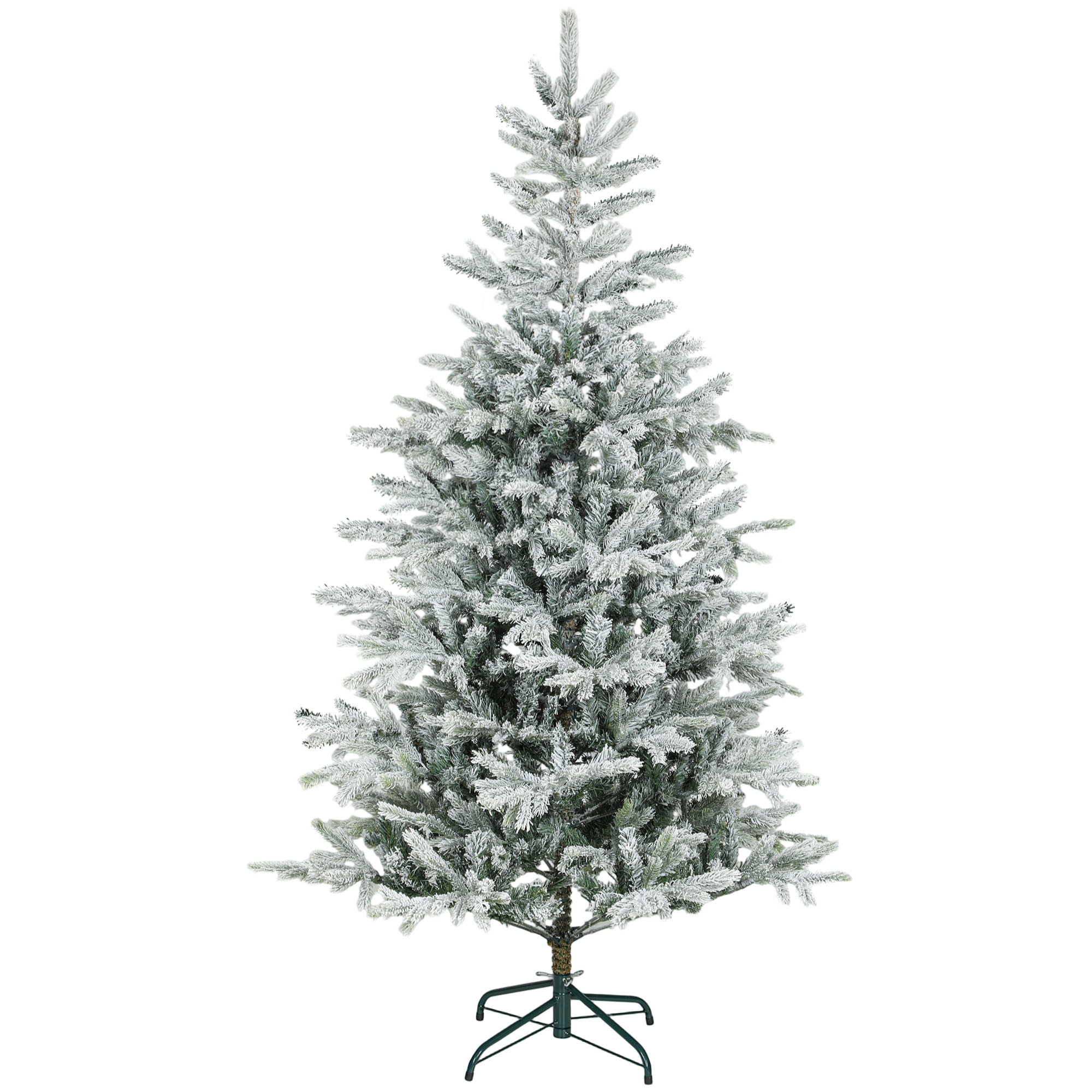 Árbol de Navidad Artificial 180 cm, Árbol de Navidad Nevado, Abeto Artificial con 1207 Ramas Articuladas, Base Plegable, Fácil de Montar, Decoración para Hogar, Oficina, Fiestas