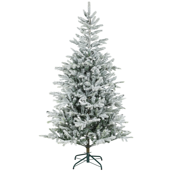 Árbol de Navidad Artificial 180 cm, Árbol de Navidad Nevado, Abeto Artificial con 1207 Ramas Articuladas, Base Plegable, Fácil de Montar, Decoración para Hogar, Oficina, Fiestas