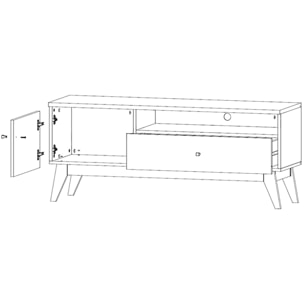 Mueble De Tv 1 Puerta 1 Cajón