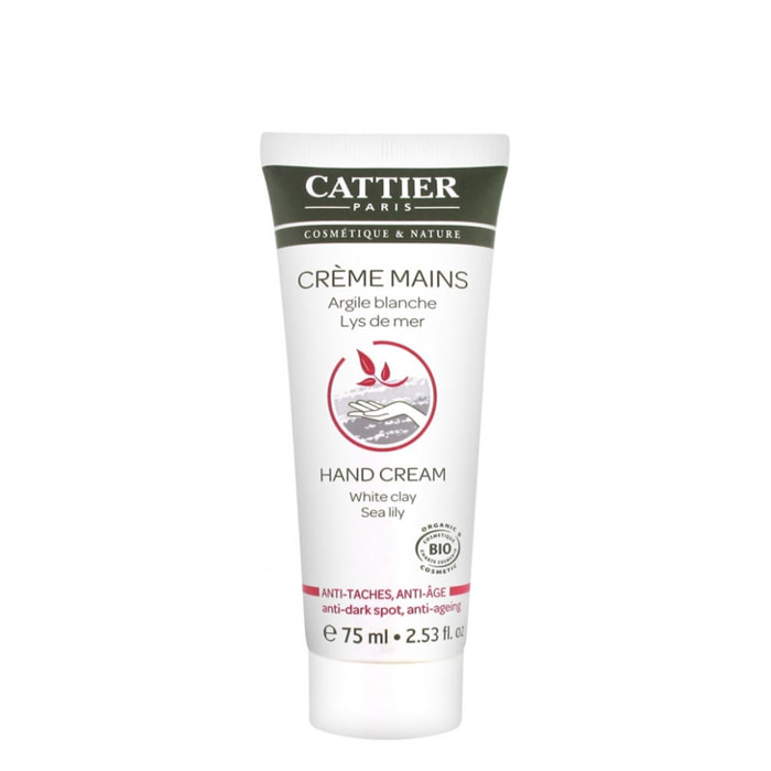 Crème Mains Anti-Tâches, Anti-Âge - Argile Blanche & Lys de Mer 75 ml