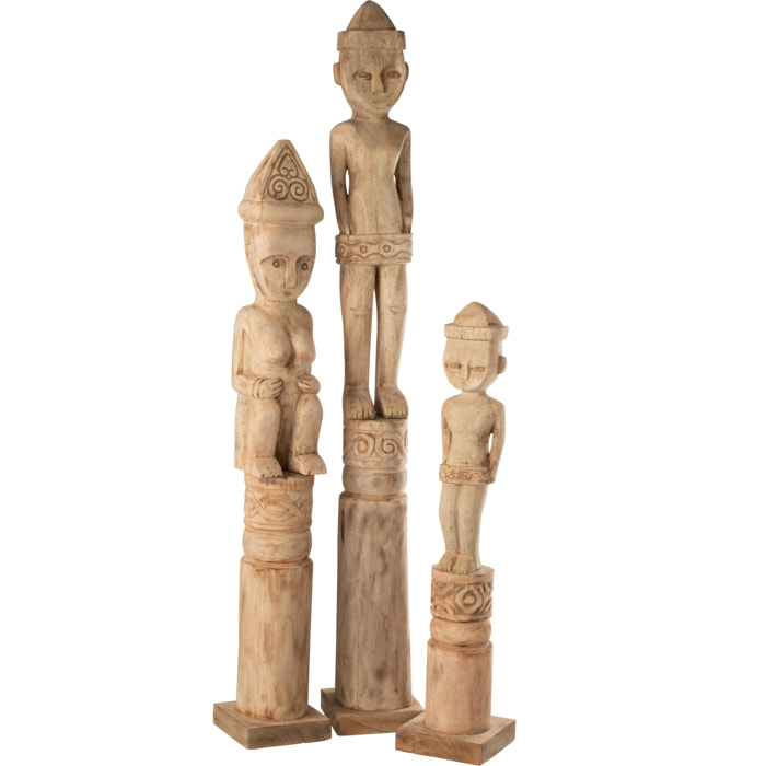 J-Line figurine Africain Debout - bois - naturel - large