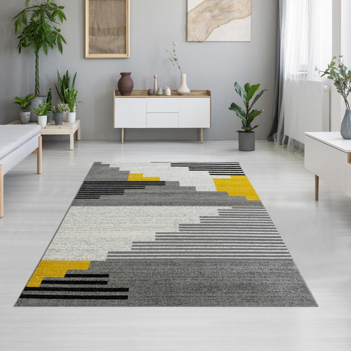Tapis salon et chambre tissé motif géométrique FALE