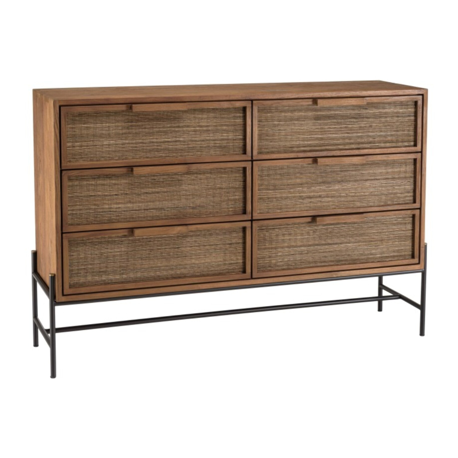 SIXTINE - Commode 6 tiroirs en bois de teck recyclé