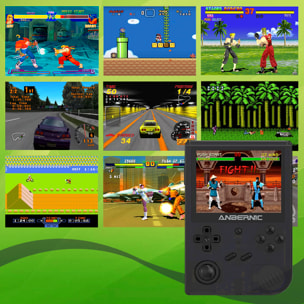 DAM Consola emulador multiplataforma RG351V. Pantalla 3,5" IPS; S.O. Linux, Quad-Core 1,5GHz, WiFi, 128GB. Miles de juegos preinstalados. 14x2,68x9,4 Cm. Color: Negro