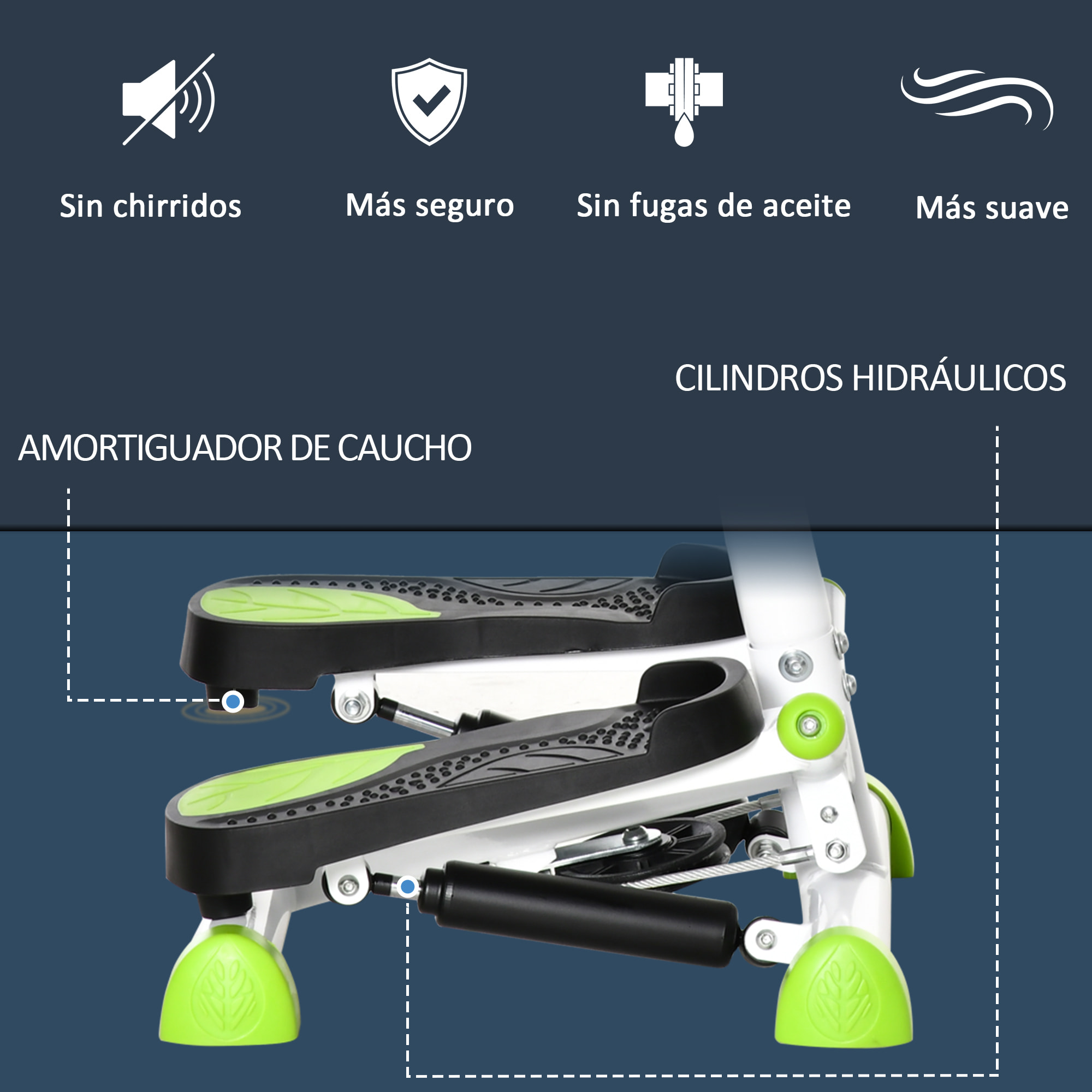 Máquina de Step Stepper Fitness en Casa con Pantalla LCD Manillar y Pedales Antideslizantes Equipo de Ejercicio para Gimnasio Oficina 55x44x108 cm Blanco
