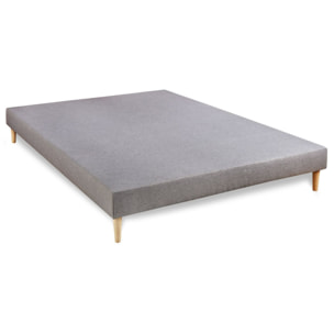 Ensemble Matelas Sommier 140x190 cm - Sommier Gris (déjà monté) - Vingt-Huit PLUS