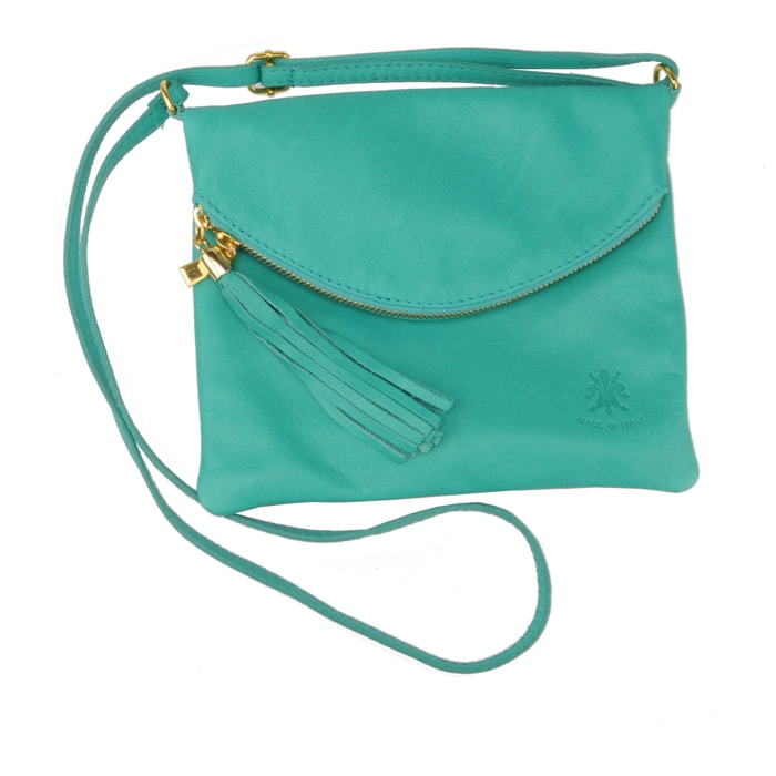 Borse Donna colore Verde-in pelle Made in Italy 18x20x2cm