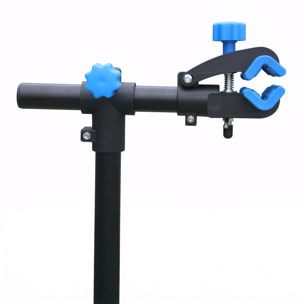 Shelter - Supporto per Riparazione Bici 198x104 cm Cavalletto Bicicletta con Porta Utensili in Acciaio Nero