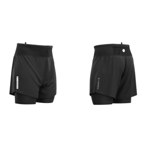 Combinación ligera de pantalones cortos y overshorts para trail running con bolsillos integrados para entrenar y competir