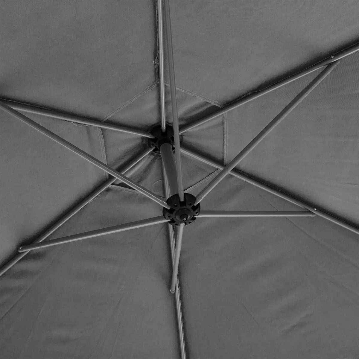 Parasol déporté rond "Manoa" ardoise & graphite 3m en aluminium traité époxy