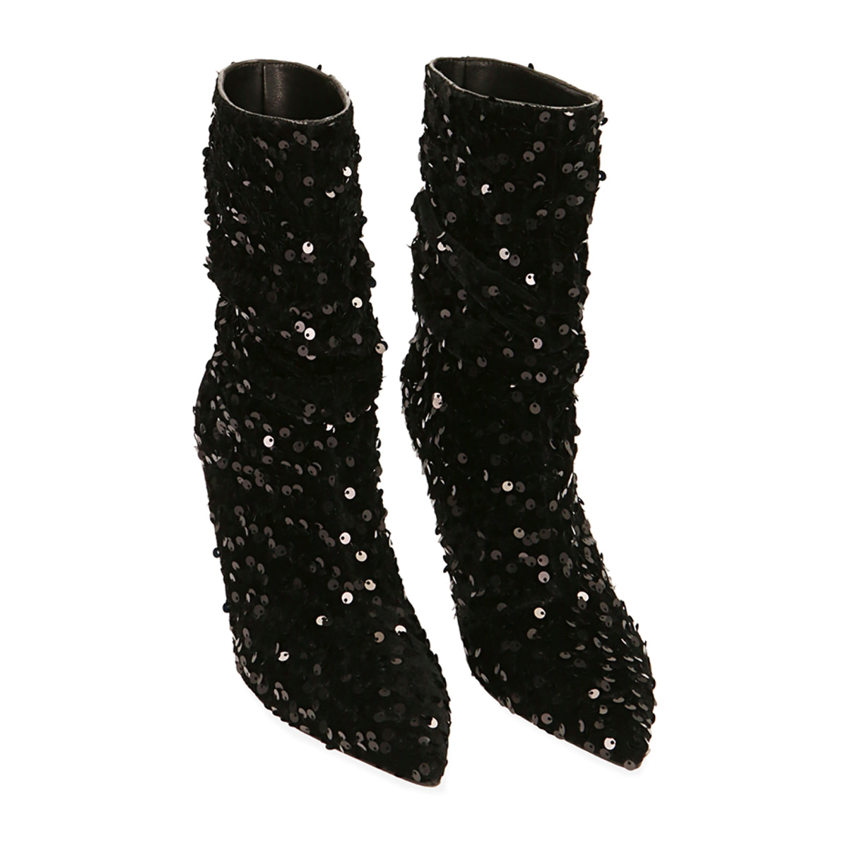 Botines negros con lentejuelas, tacón 8,5 cm