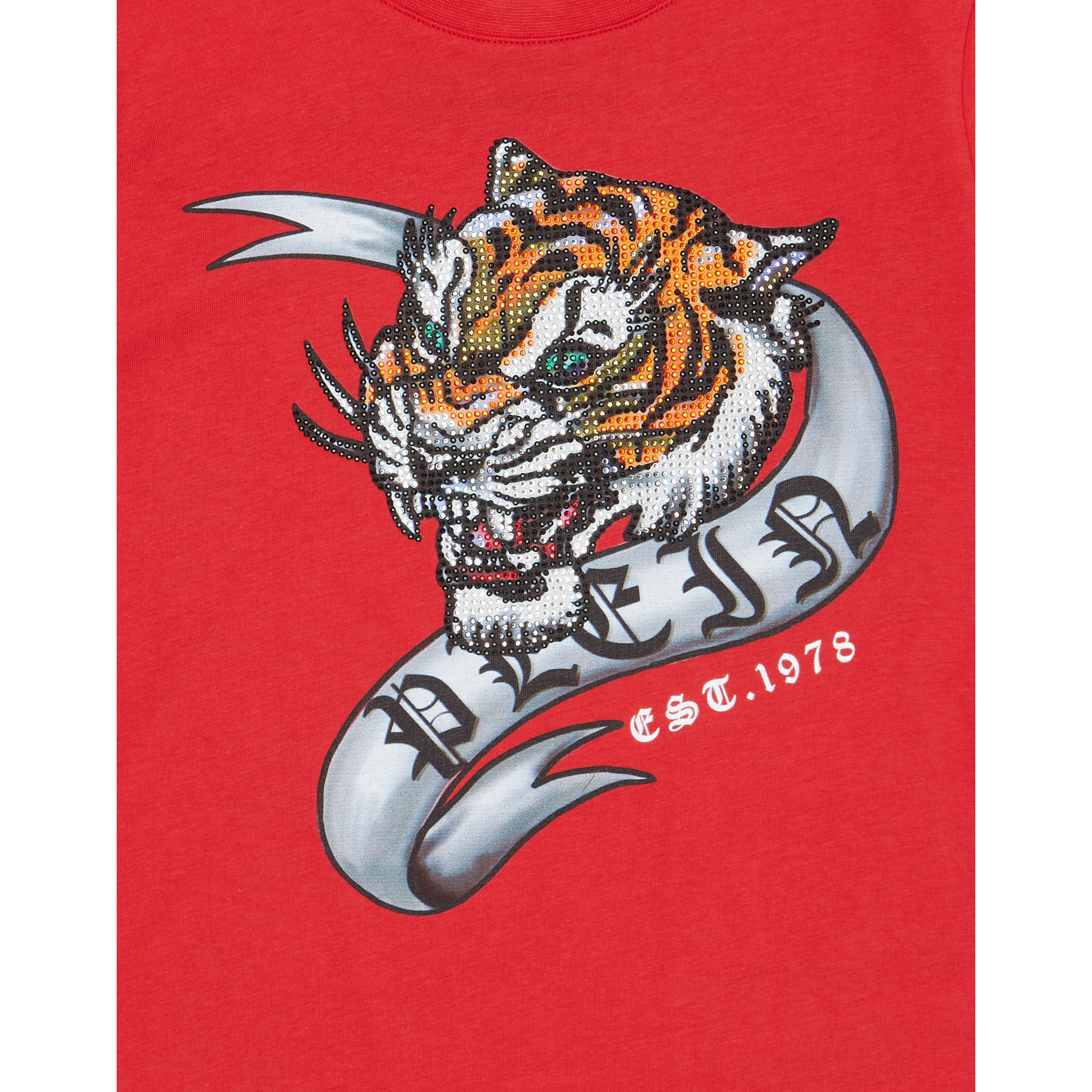 PHILIPP PLEIN T-Shirt Round Neck Ss TIGER