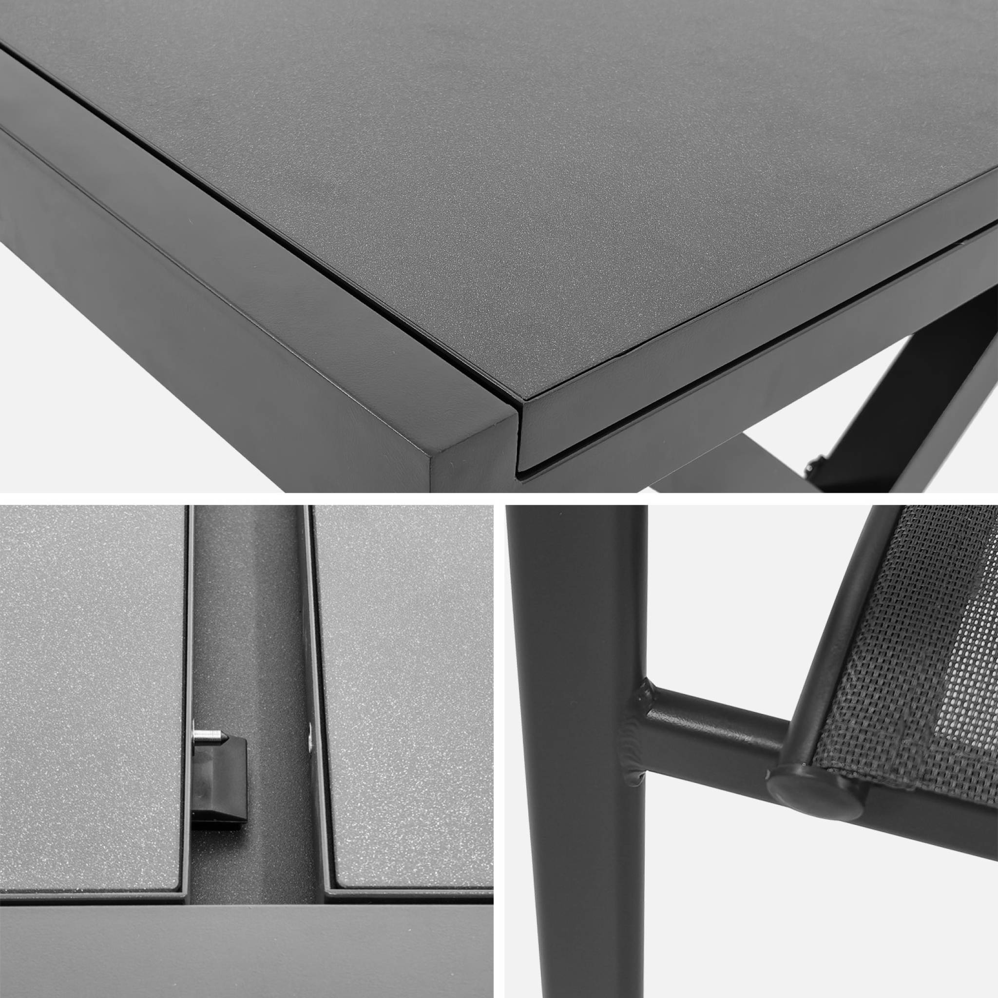 Table de jardin extensible aluminium + 8 assises VENTURA + AMARA