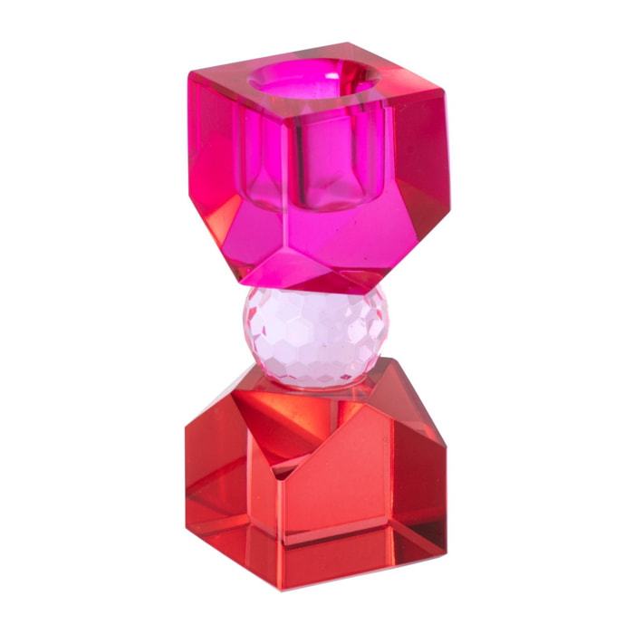 J-Line bougeoir - verre - rouge Noël/fuchsia - extra small