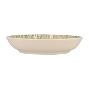 Lot de 6 assiettes creuses vertes en grès 20,5cm  JADE