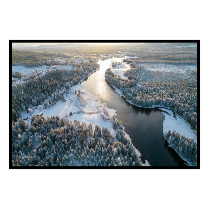 Affiche encadrée Loup artistique affiche encadrée Affiche + cadre en métal - Noir