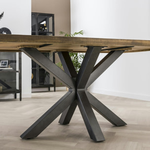 Table pied central bois de manguier 165 cm LUCKNOW