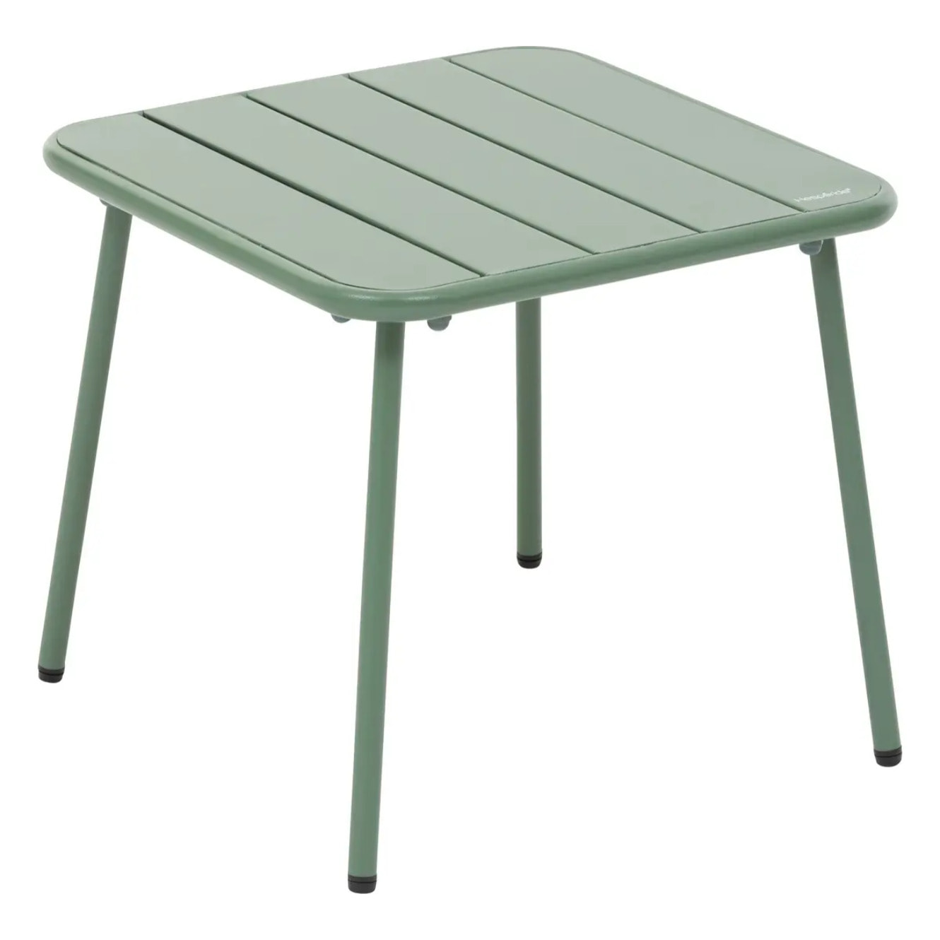 Table basse de jardin carrée "Phuket" vert olive en acier traité en époxy