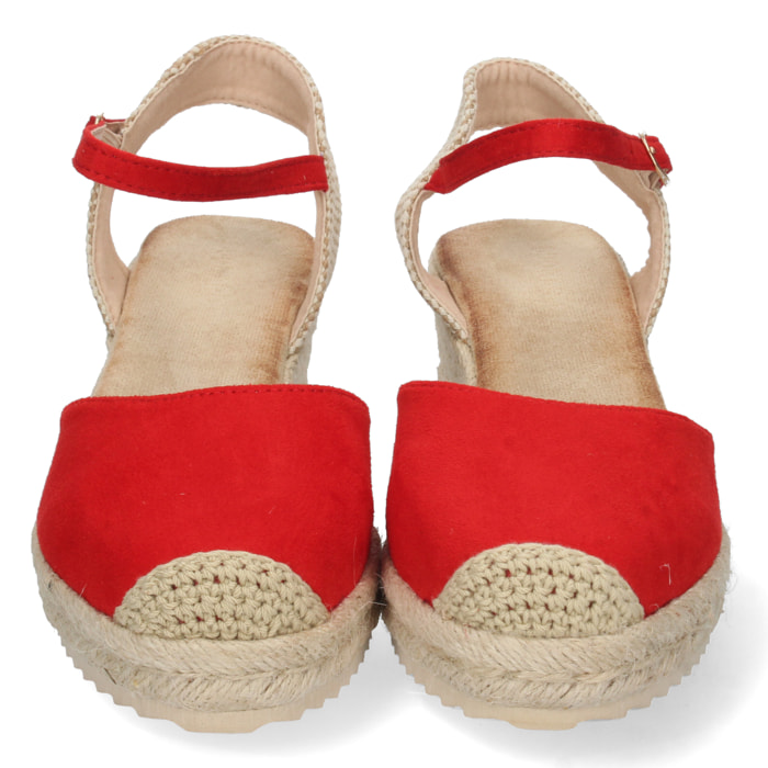 TKEES Punta Cuadrada Elle Para Mujer, Rojo