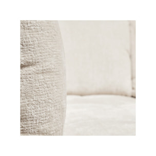 Canapé convertible angle droit 3 places en tissu côtelé écru - ADELE